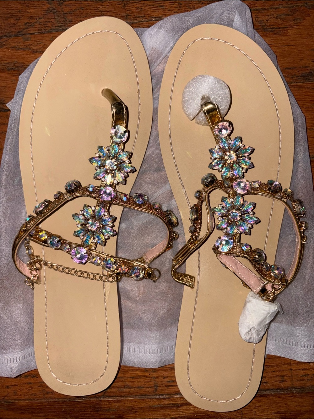 Embellished Pink Floral Gladiator Sandals for Women
